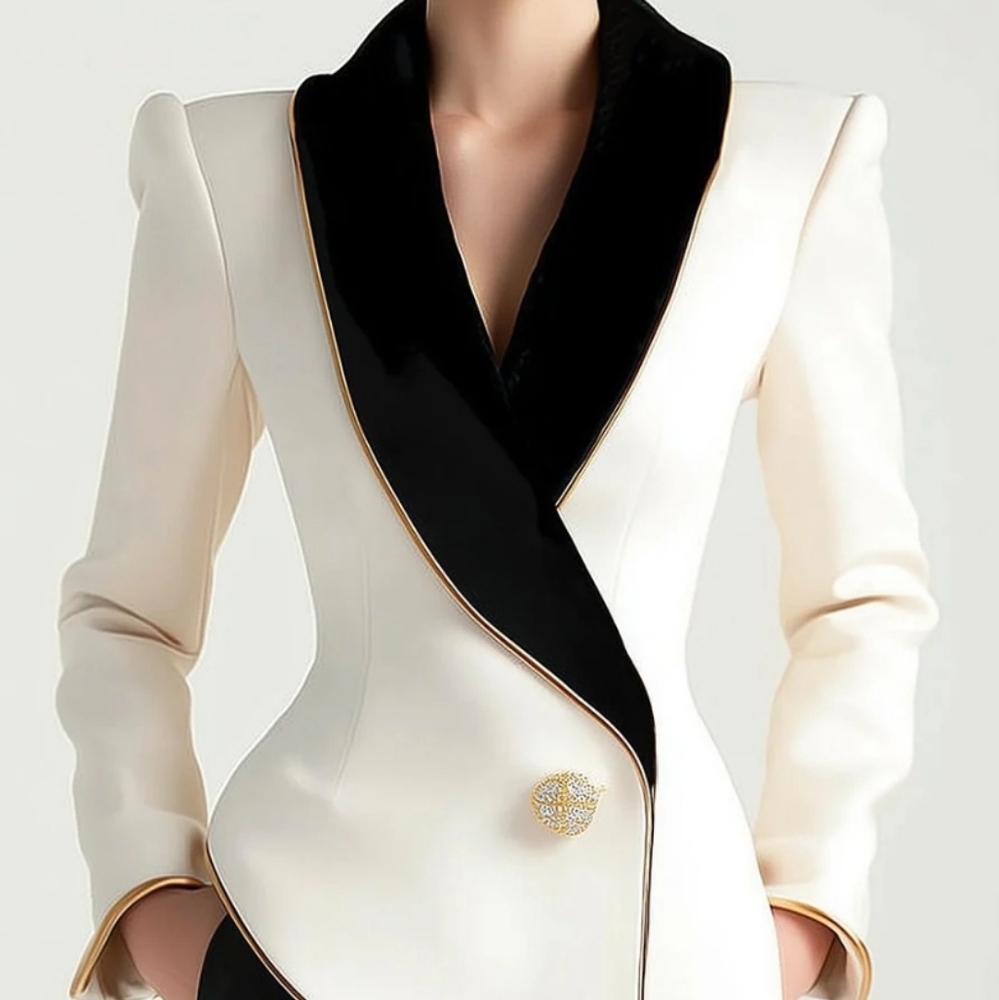 Blazer jacket, black/white, tuxedo